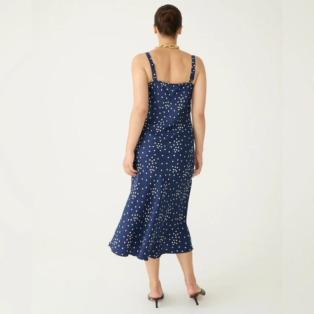 J.Crew Tall Gwyneth V neck cupro blend slip dress in tiny bloom BU120